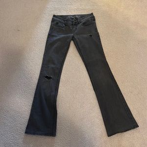 American Eagle black flare jeans size 0